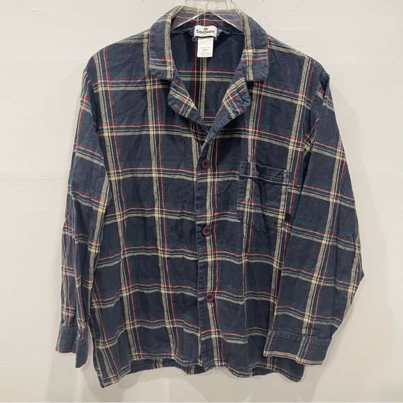 Jockey Classic Flannel Plaid Button Up Shirt Cotton Large - Picture 1 of 6